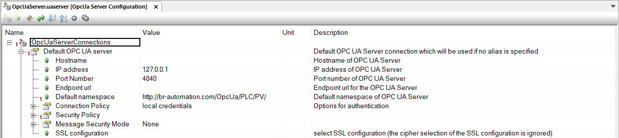 OpcUaServerConnections